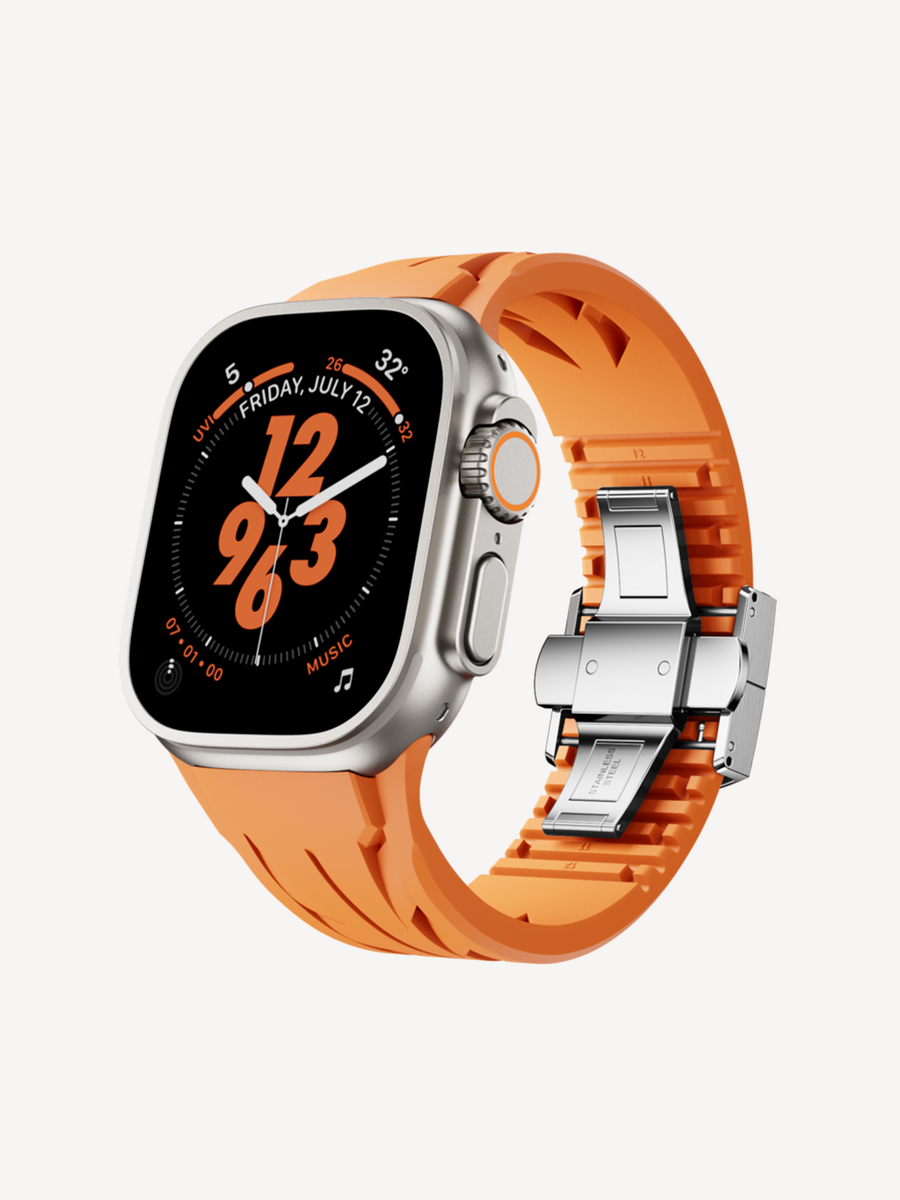 Apple Watch Strap | Sport KM - Orange & Silver